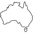 black outline of Australia on transparent background
